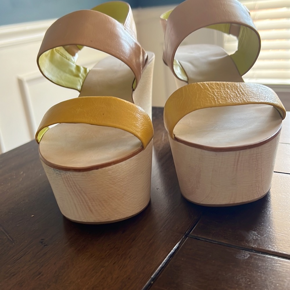 Bcbg Leather Platform Color Block Wedges - image 6